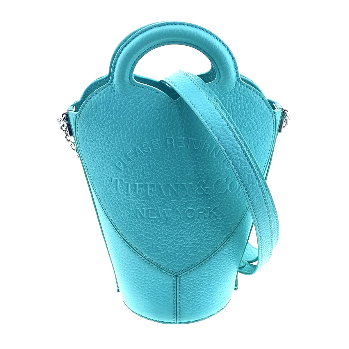 TIFFANY\u0026Co. ティファニー 逆もどり トゥ ティファニー クロスボディバッグ 2WAY ショルダーバッグ 72017420 なめし革 青碧  レディース【中古】