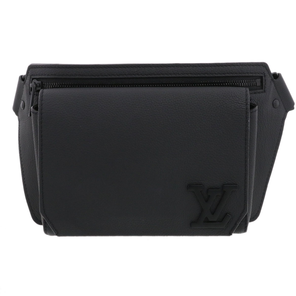 LOUIS VUITTON ルイ・ヴィトン LVアエログラム テイクオフ スリング ボディバッグ ウエストバッグ M57081 レザー ブラック メンズ【中古】｜PAWNSHOP　ＲｉＺ