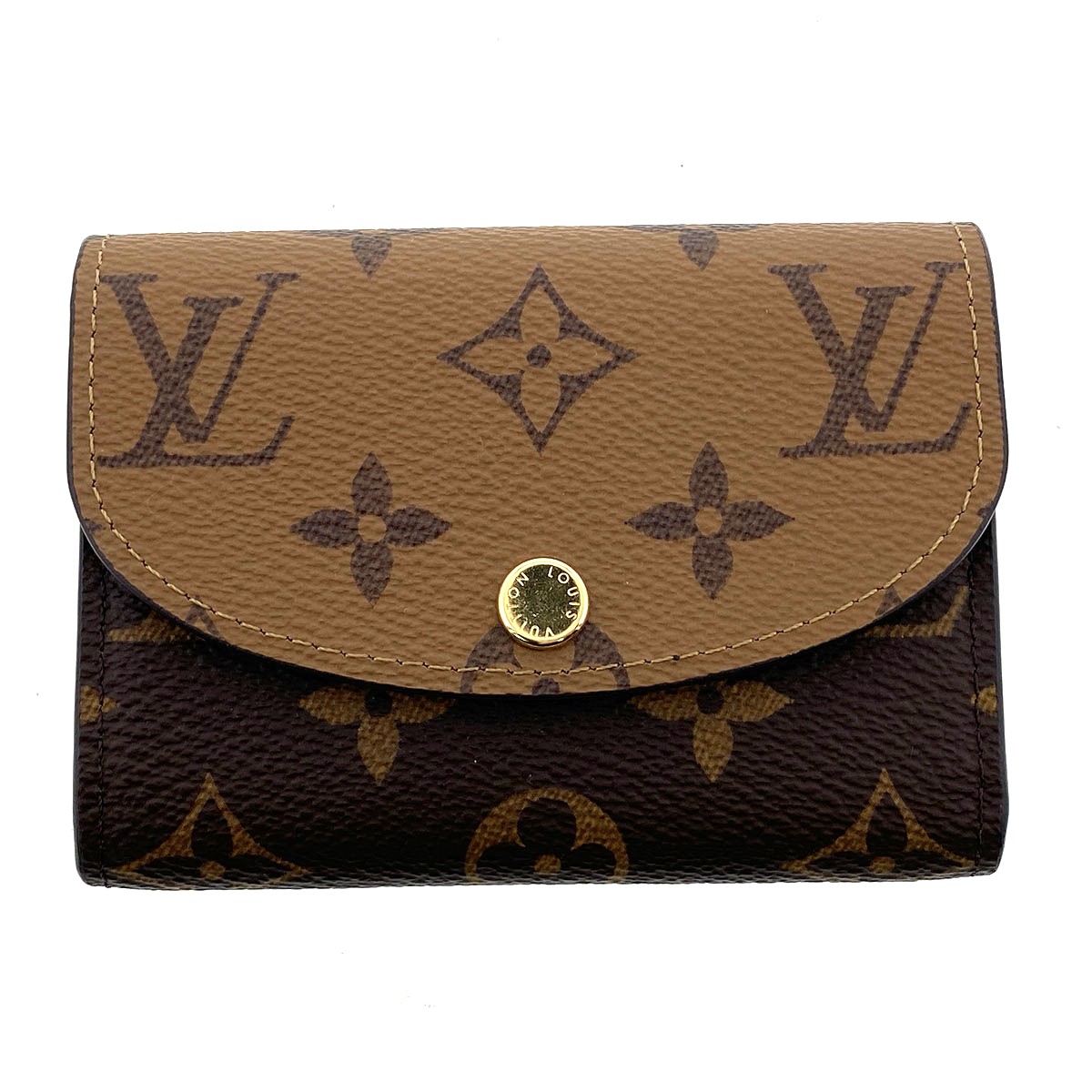 LOUIS VUITTON ルイ・ヴィトン ポルトモネ･ロザリ コインケース M82333 モノグラムリバース モノグラム 赤銅色  レディース【中古】
