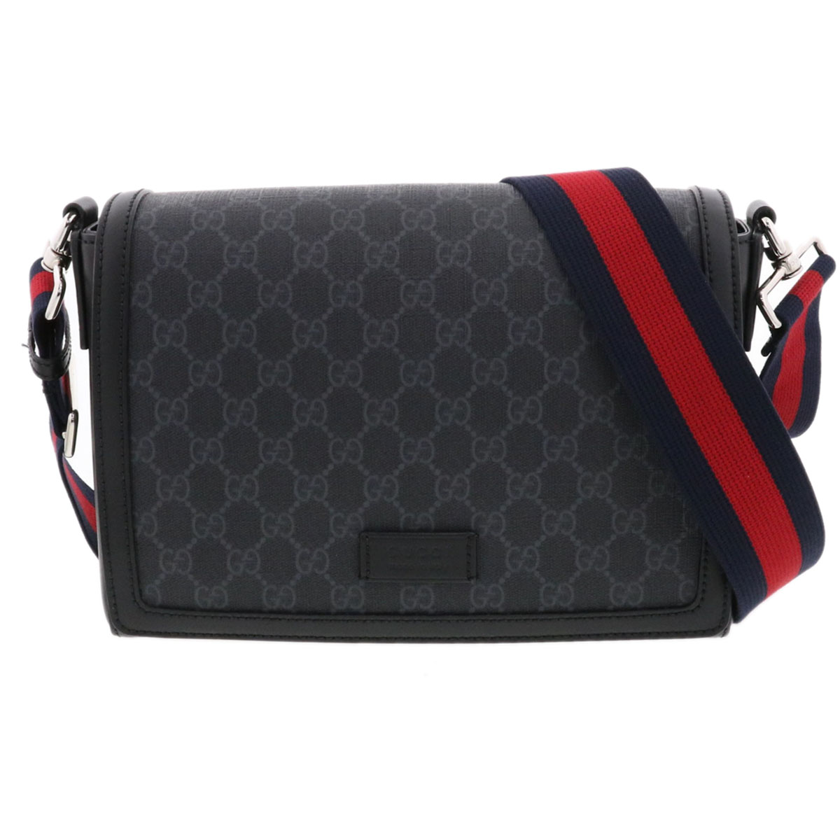 GUCCI グッチ GGスプリーム 伝達人御徒面子 ショルダーバッグ 771167 GGスプリームキャンバス 黒いこと 薄墨色  メンズ【中古】