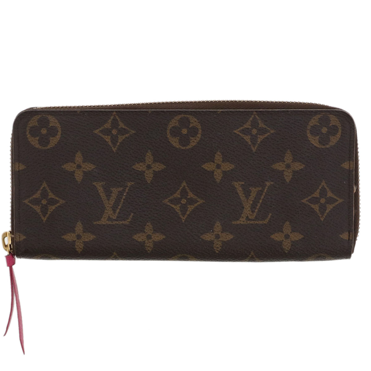 LOUIS VUITTON ルイ・ヴィトン ポルトフォイユ クレマンス 長紙入れ M60742 モノグラム 赤銅色 さくら色  レディース【中古】