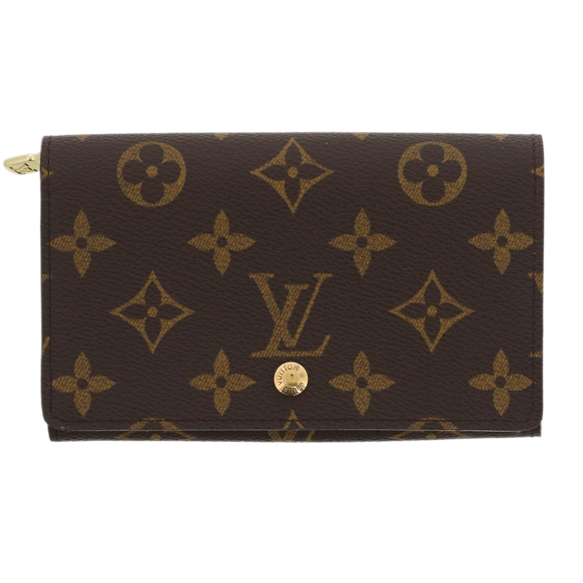 LOUIS VUITTON ルイ・ヴィトン ポルトモネ・ビエ・トレゾール 二つ折り紙入れ M61730 モノグラム 赤銅色  ユニ一発やる【中古】