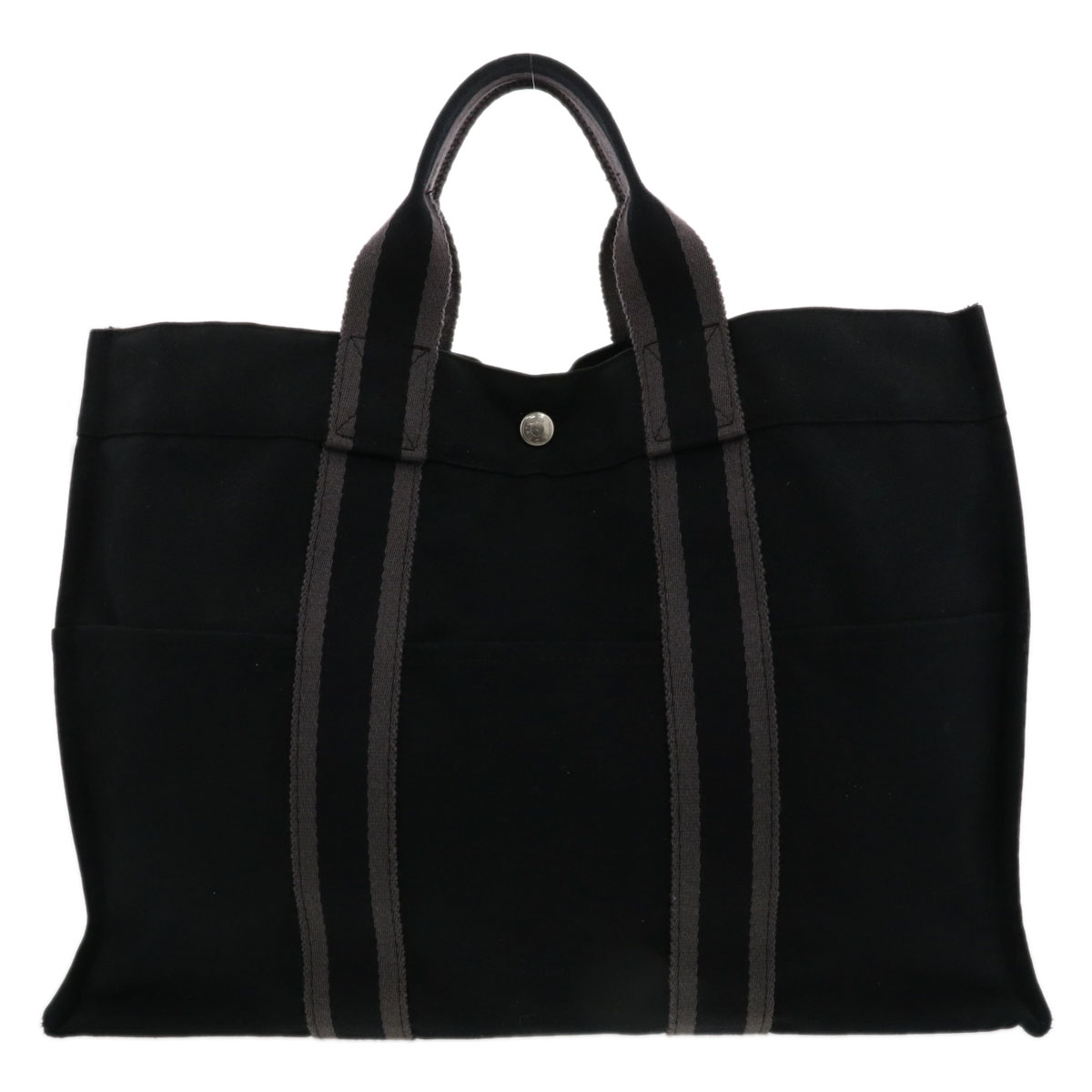 HERMES エルメス フールトゥ トート MM トートバッグ 100755M 帆布 黒いこと  メンズ【中古】
