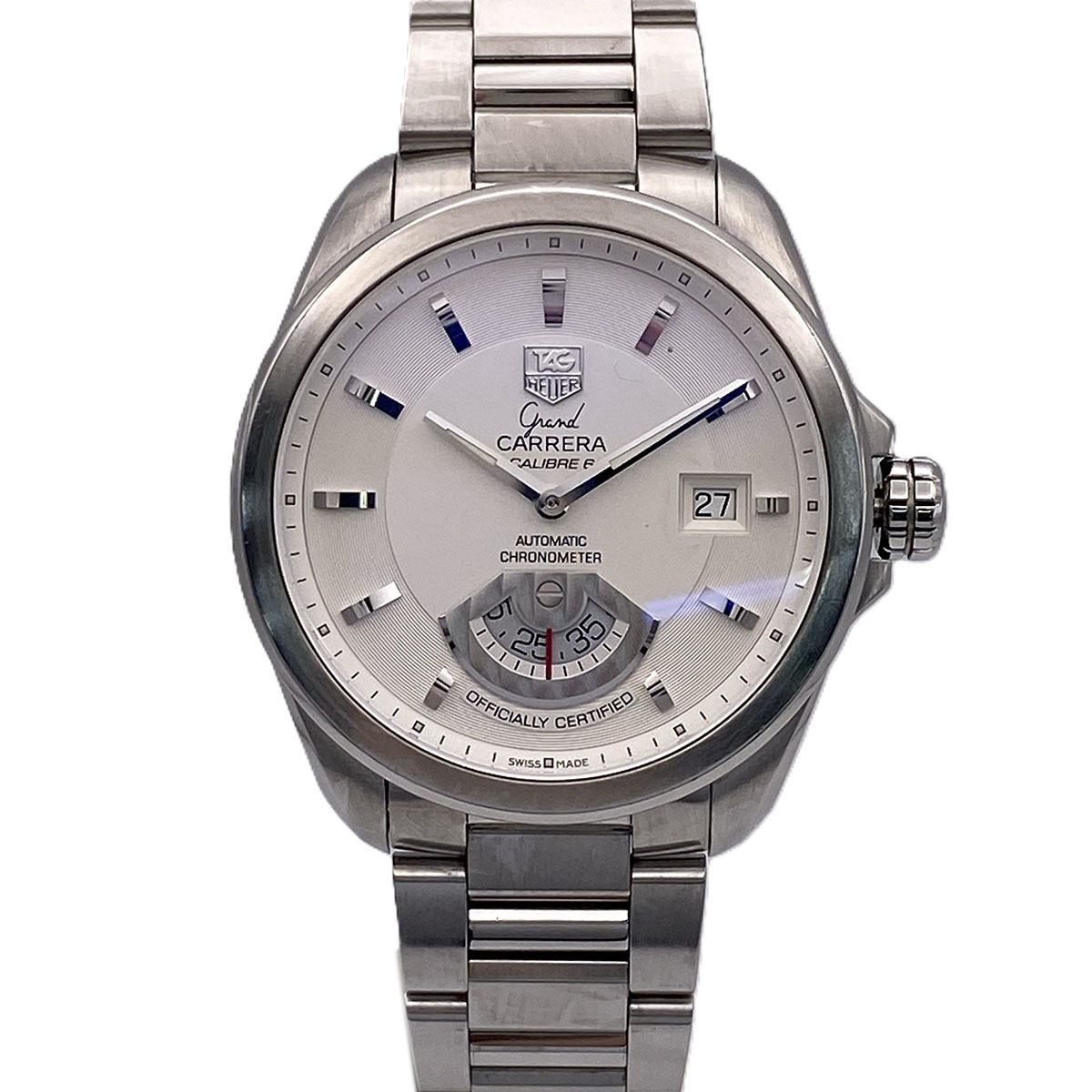 TAG HEUER タグホイヤー グランドカレラ キャリバー6 自動小銃一巻き ウオッチ WAV511B.BA0900 ステンレス鋼スチール写真 しろがね色 白いこと メンズ【中古】