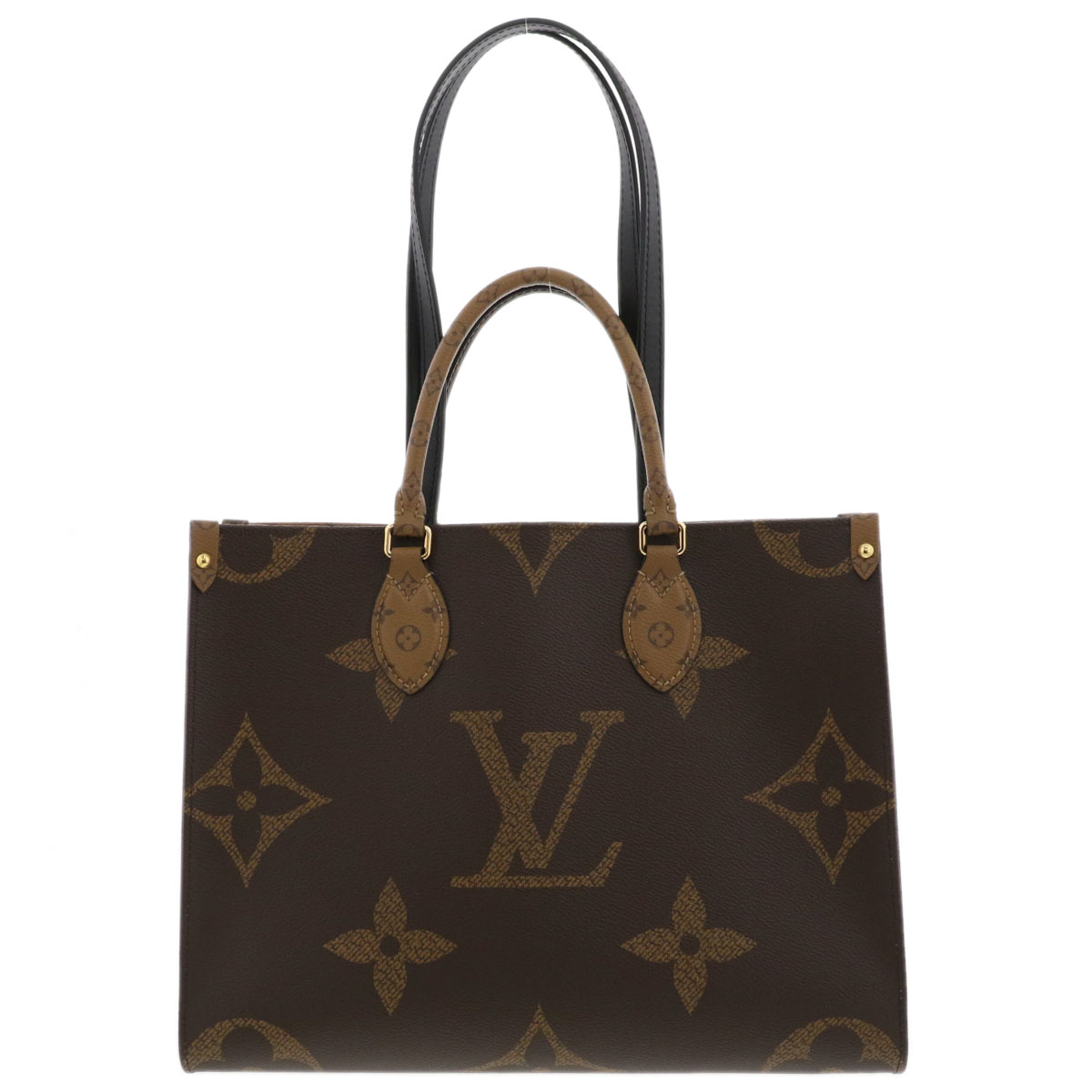 LOUIS VUITTON ルイ・ヴィトン オンザゴー MM トートバッグ M45321 モノグラムリバース 赤銅色  レディース【中古】
