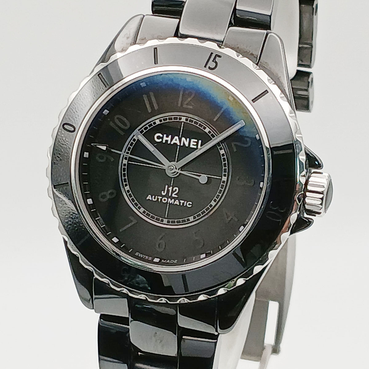 CHANEL シャネル J12 気違いトム 38粍 ウオッチ H6185 陶芸 黒いこと  メンズ【中古】