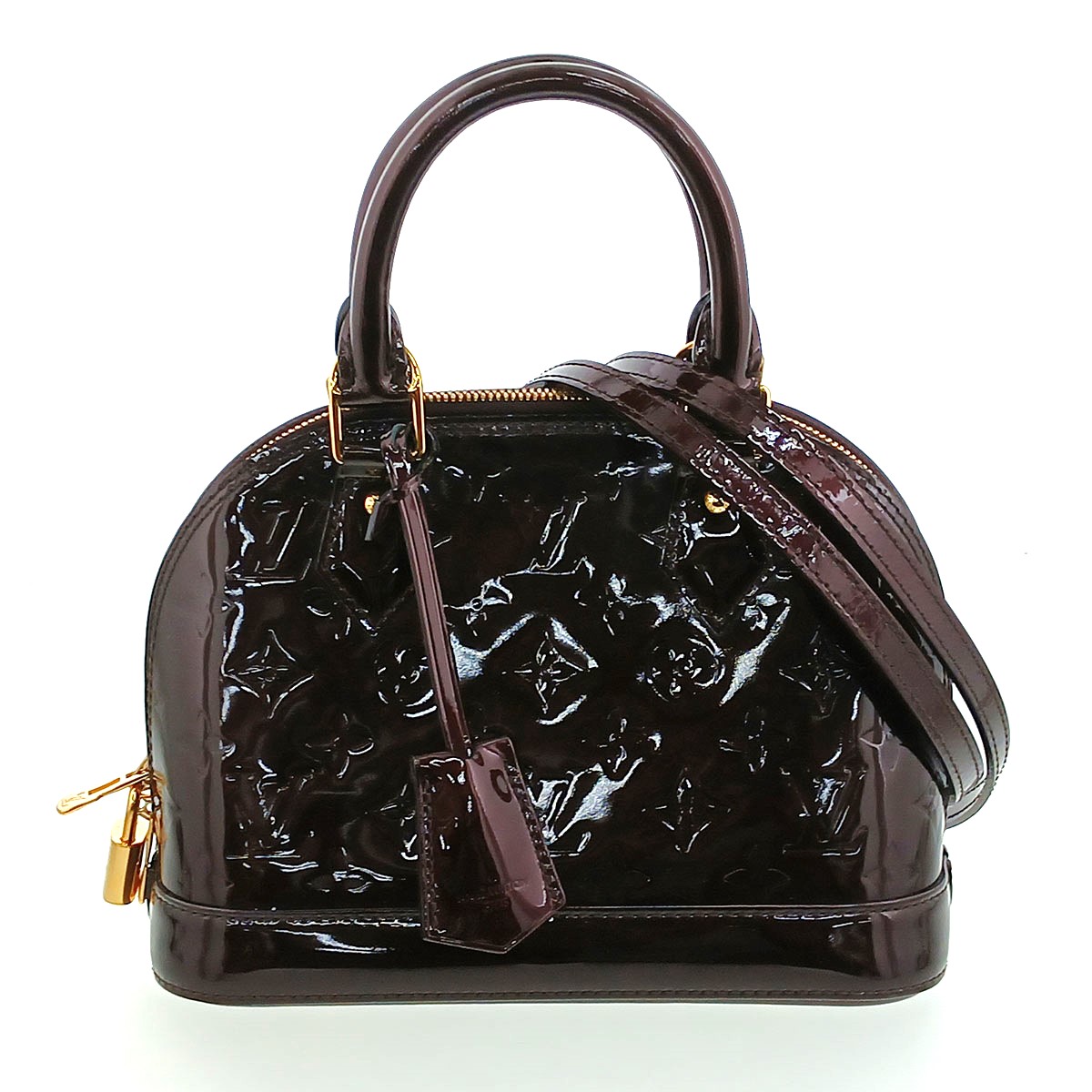 LOUIS VUITTON ルイ・ヴィトン アルマ BB ハンドバック M91678 モノグラムヴェルニ ブドウ酒赤いこと  レディース【中古】