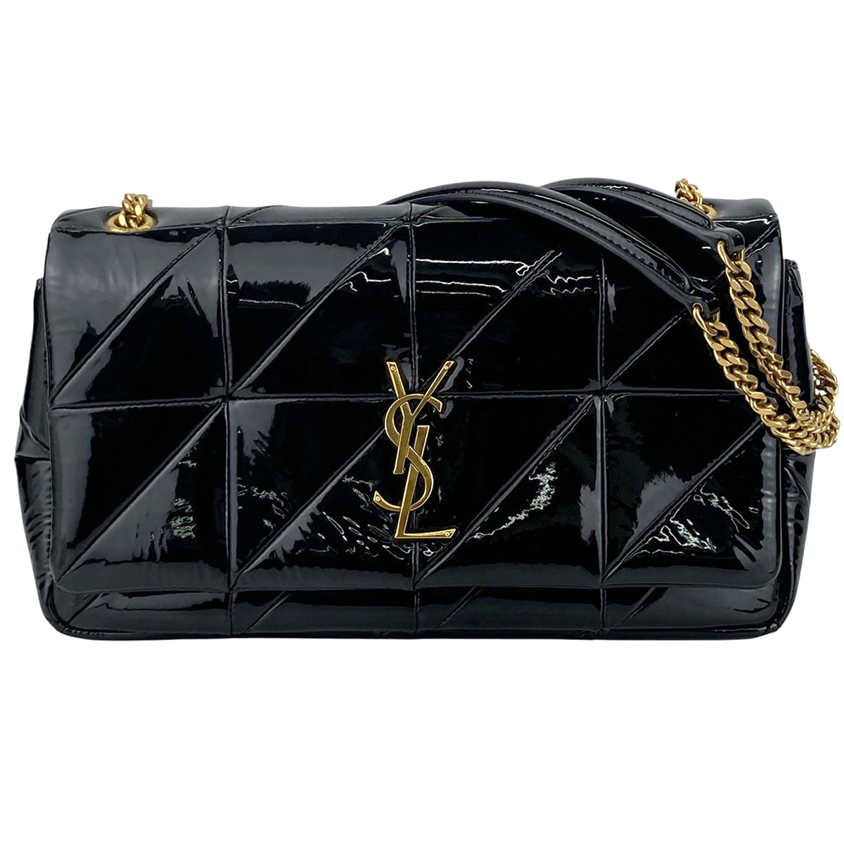 YVES SAINT LAURENT イヴ・サンローラン JAMIE ジェイミー チェーン店ショルダーバッグ ショルダーバッグ 515821 エナメル 専売特許なめし革 黒いこと  レディース【中古】