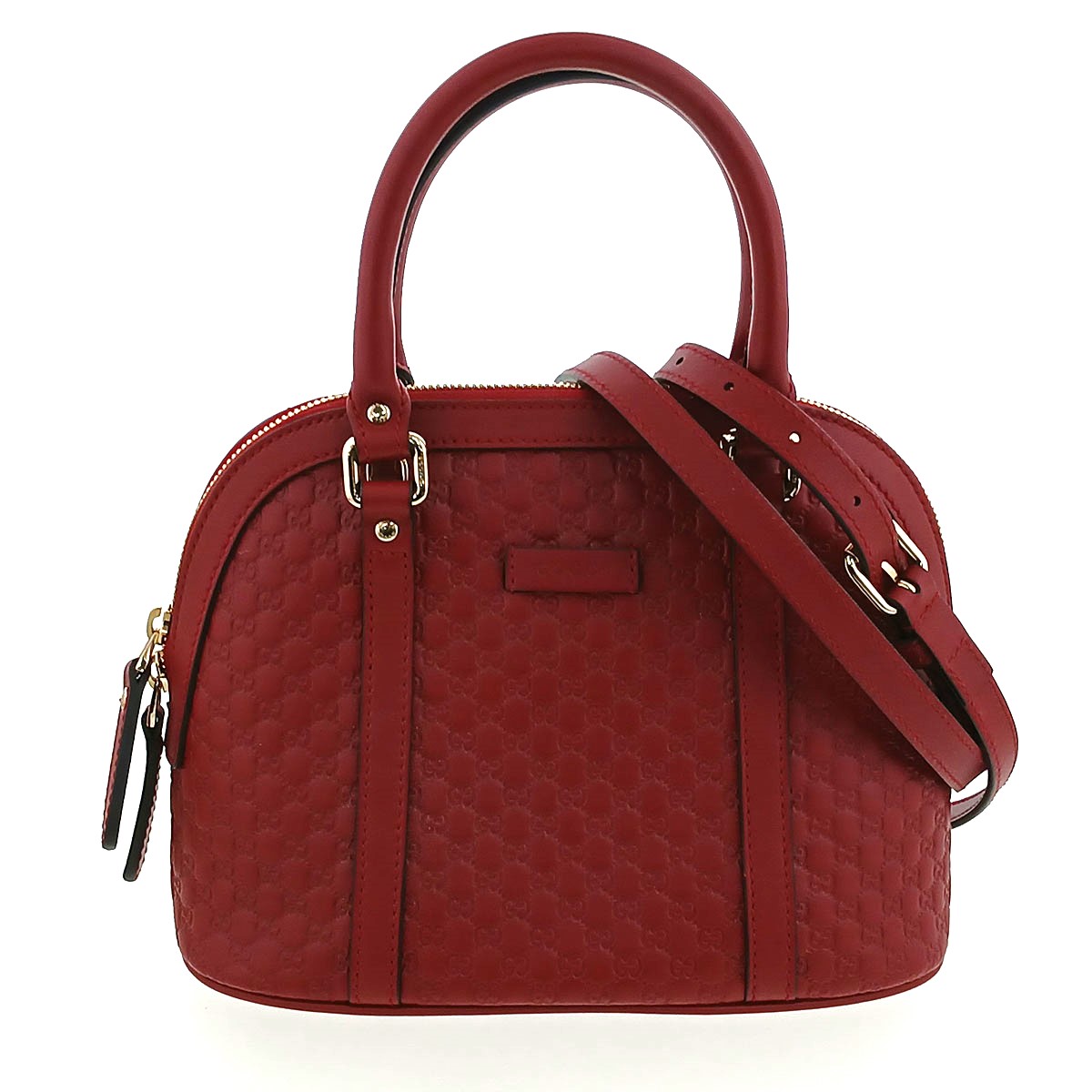 GUCCI グッチ マイクログッチシマ 2WAYハンドバック ハンドバック 449654 なめし革 赤いこと  レディース【中古】