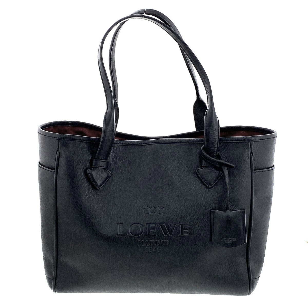 LOEWE ロエベ ヘリテージ トートバッグ トートバッグ 377 79 751-7170 レザー ブラック レディース【中古】|PAWNSHOP RiZ