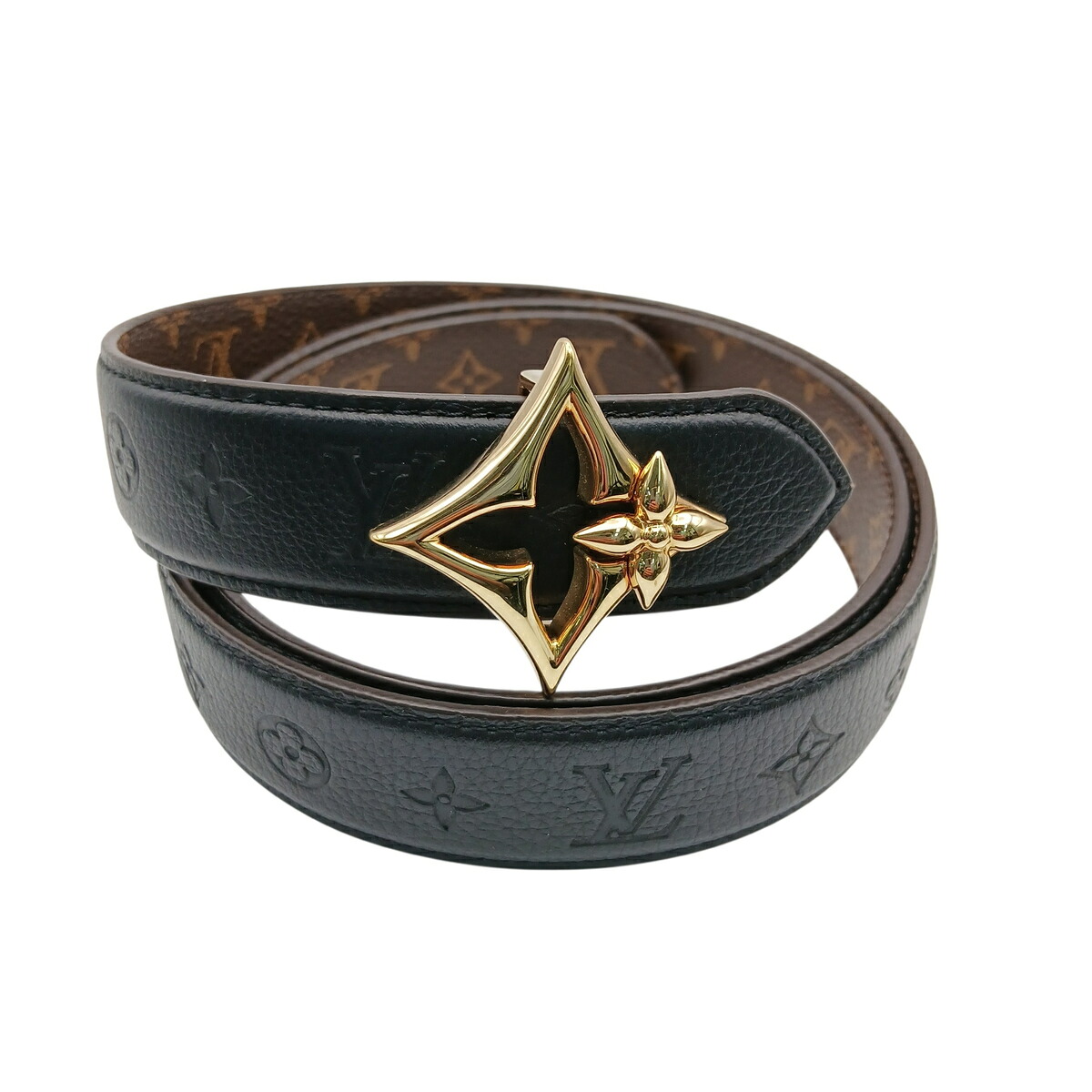 LOUIS VUITTON ルイ・ヴィトン フラワーグラム 30mm リバーシブル ベルト M8373 モノグラム ブラウン レディース【中古】｜PAWNSHOP　ＲｉＺ
