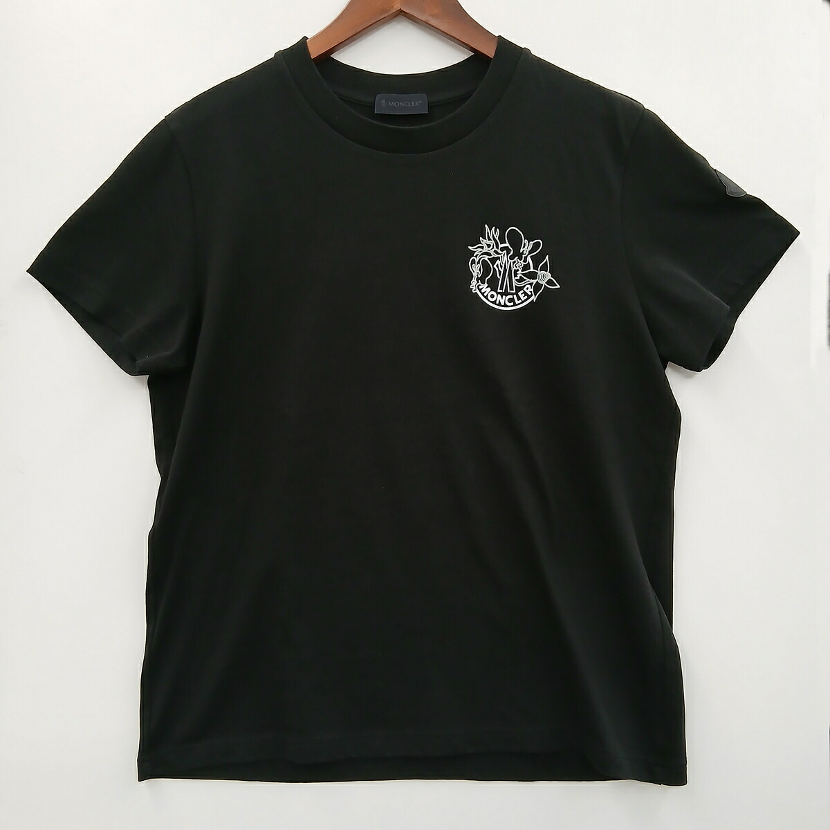 MONCLER モンクレール ロゴプリントTシャツ 半袖Tシャツ コットン ブラック メンズ【中古】|PAWNSHOP RiZ