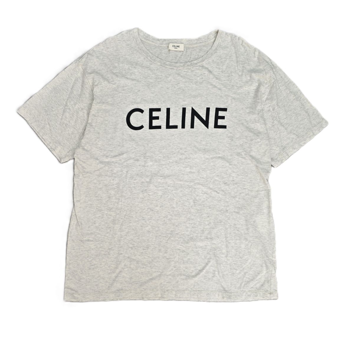 CELINE セリーヌ ロゴプリント ルーズフィット 半袖Tシャツ 2X681657Y.02BL M コットン グレー メンズ【中古】|PAWNSHOP RiZ