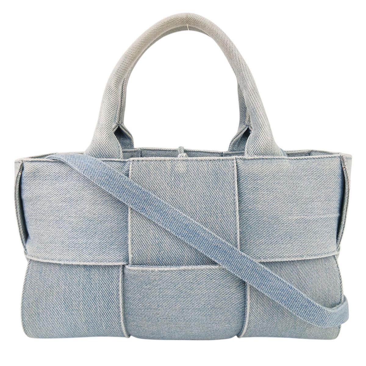 BOTTEGAVENETA ボッテガヴェネタ ミニアルコ 2WAY ショルダーバッグ デニム トートバッグ 714613V2A014948 デニム ライトブルー レディース【中古】|PAWNSHOP RiZ