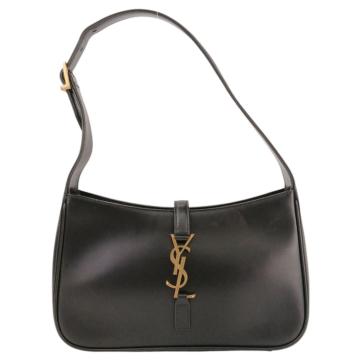 SAINT LAURENT サンローラン ル・サンカセット ワンショルダーバッグ LE 5 &Agrave; 7 ショルダーバッグ 657228 レザー ブラック ゴールド 【中古】｜PAWNSHOP　ＲｉＺ 109,000円
