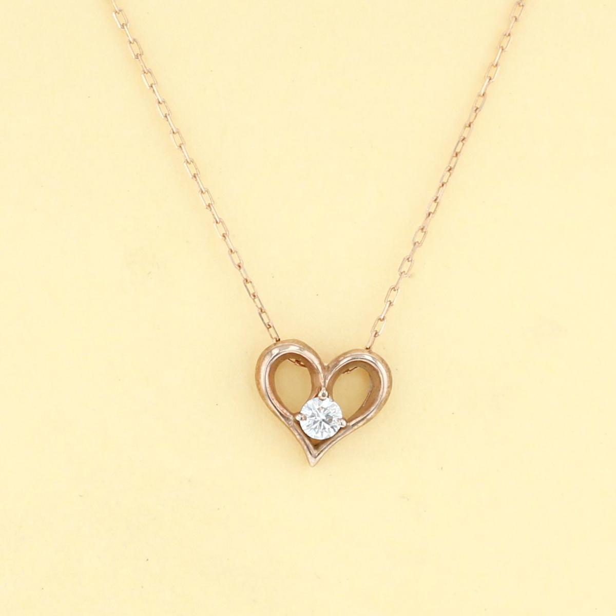 爆安プライス Sale 中古 K10pg ダイヤモンドネックレス ジュエリー ネックレス ペンダント チョーカー ハート ピンクゴールド 楽天カード分割 Cisco Edu Mn