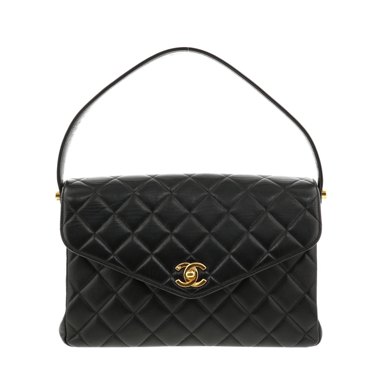 シャネル ラムスキン ココマーク 中古 ブラック Bag Chanel バッグ マトラッセ ショルダーバッグ 中古 Black Pawnshop Lambskin Matrasse Shoulder Bag ｒｉｚ即日発送 ラッピング無料 Chanel シャネル マトラッセ ラムスキン カーフスキン ショルダーバッグ