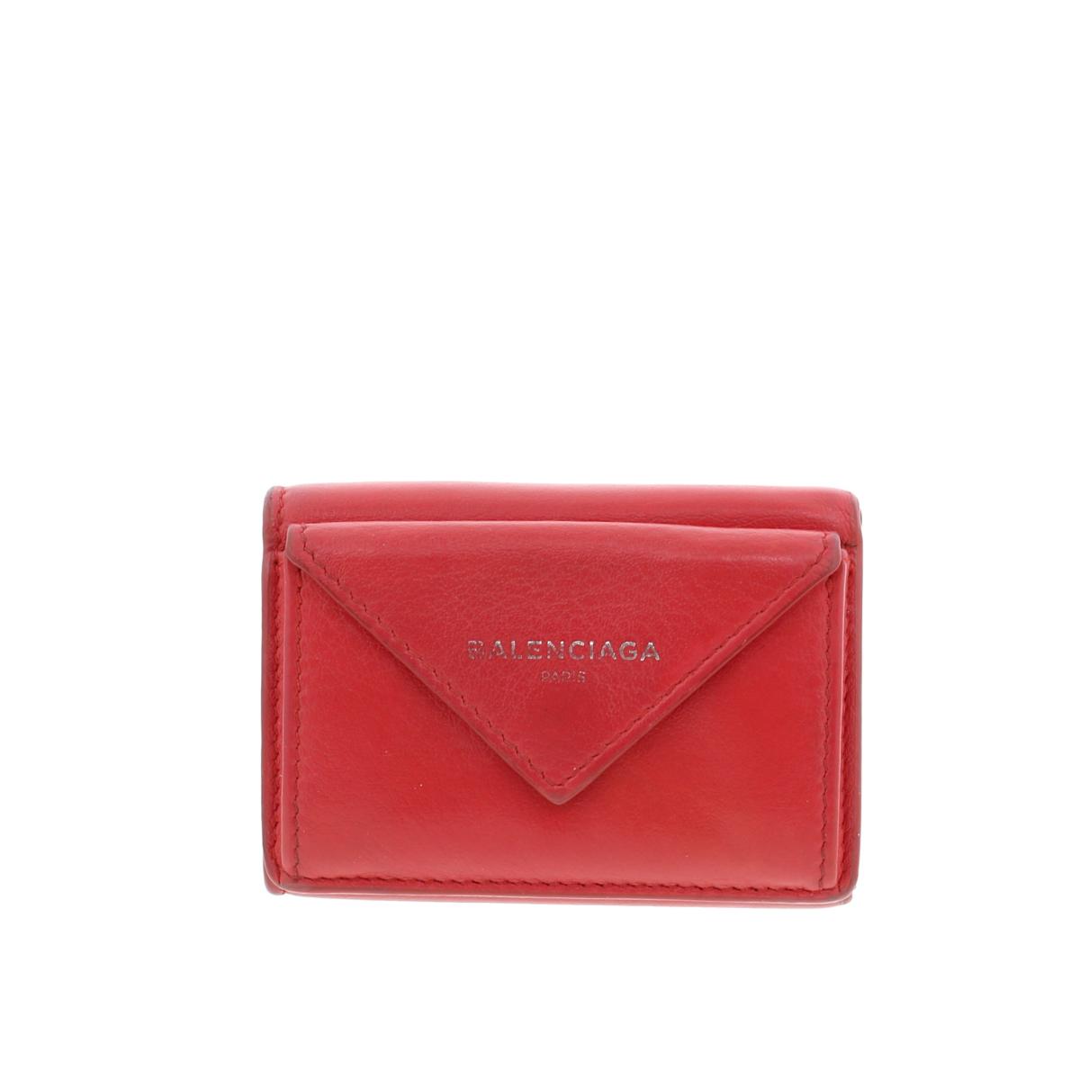 Balenciaga 財布 ケース 三つ折り財布 Used B Pawnshop 財布 レッド 最終値下げ品 コンパクト ｒｉｚ Red バレンシアガ 中古 財布 ラッピング無料 即日発送 水曜定休日 木曜発送 バレンシアガ 三つ折り財布 小銭入有