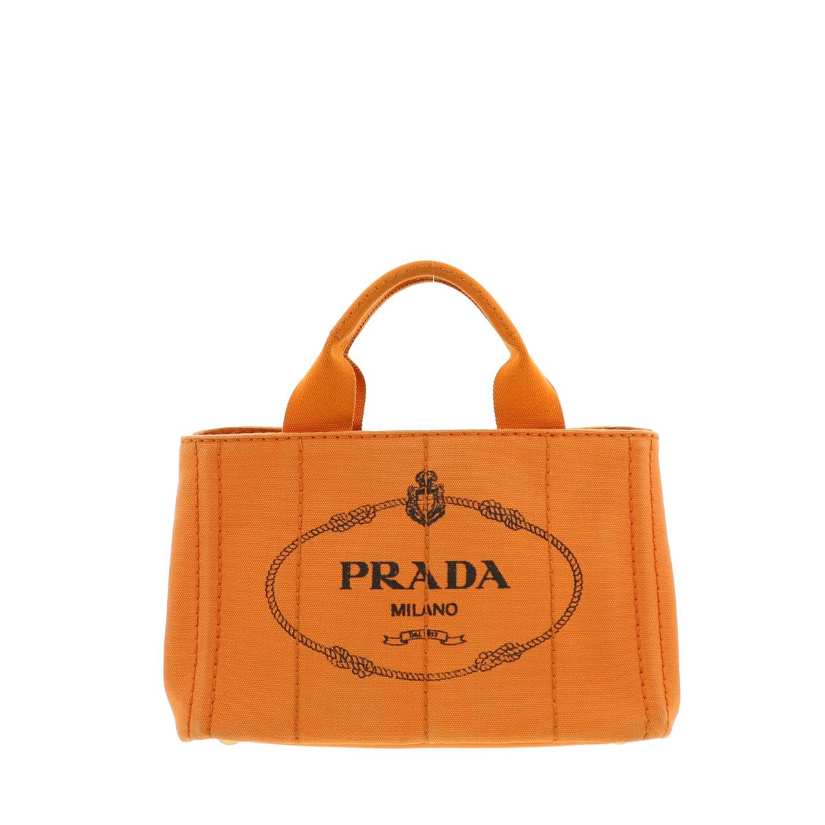 中古 プラダ カナパ トートバッグ オレンジ Prada Canapa Tote Orange Sittingseat Com