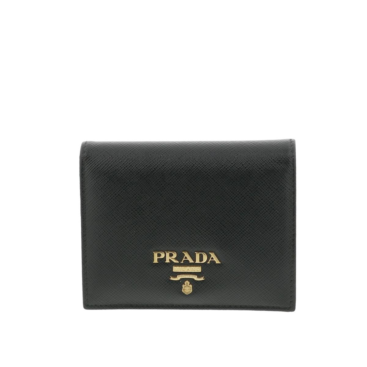 ラッピング無料 Prada プラダ サフィアーノ 二つ折り財布 コンパクト オススメ 即日発送 水曜定休日 木曜発送 Used Bバッグ 小物 ブランド雑貨 即日発送 水曜定休日 木曜発送 プラダ 即日発送 水曜定休日 木曜発送 中古 １mv4 ブラック 中古