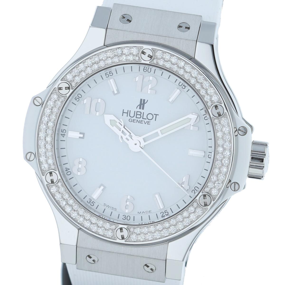 中古 Hublot ウブロ ビッグバン サンモリッツ ダイヤベゼル 時計 クオーツ レディース ボーイズ White ホワイト ラバー 361 Se 10 Rw 1 Used A Psicologosancora Es