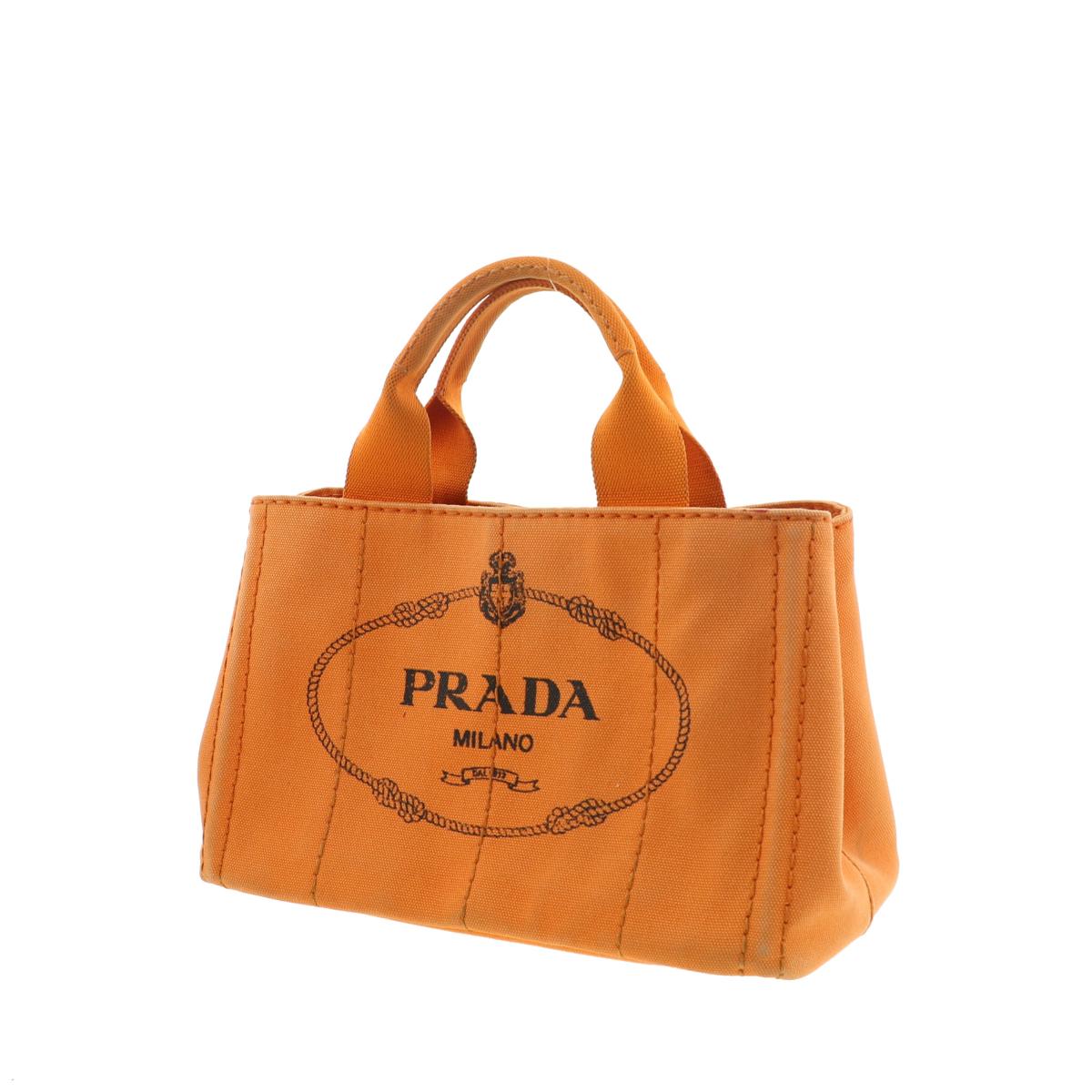 中古 Prada プラダ カナパ ミニ トートバッグ バッグ ハンドバッグ Canapa Orange オレンジ Papaya Bn2439 Used B Butlerchimneys Com