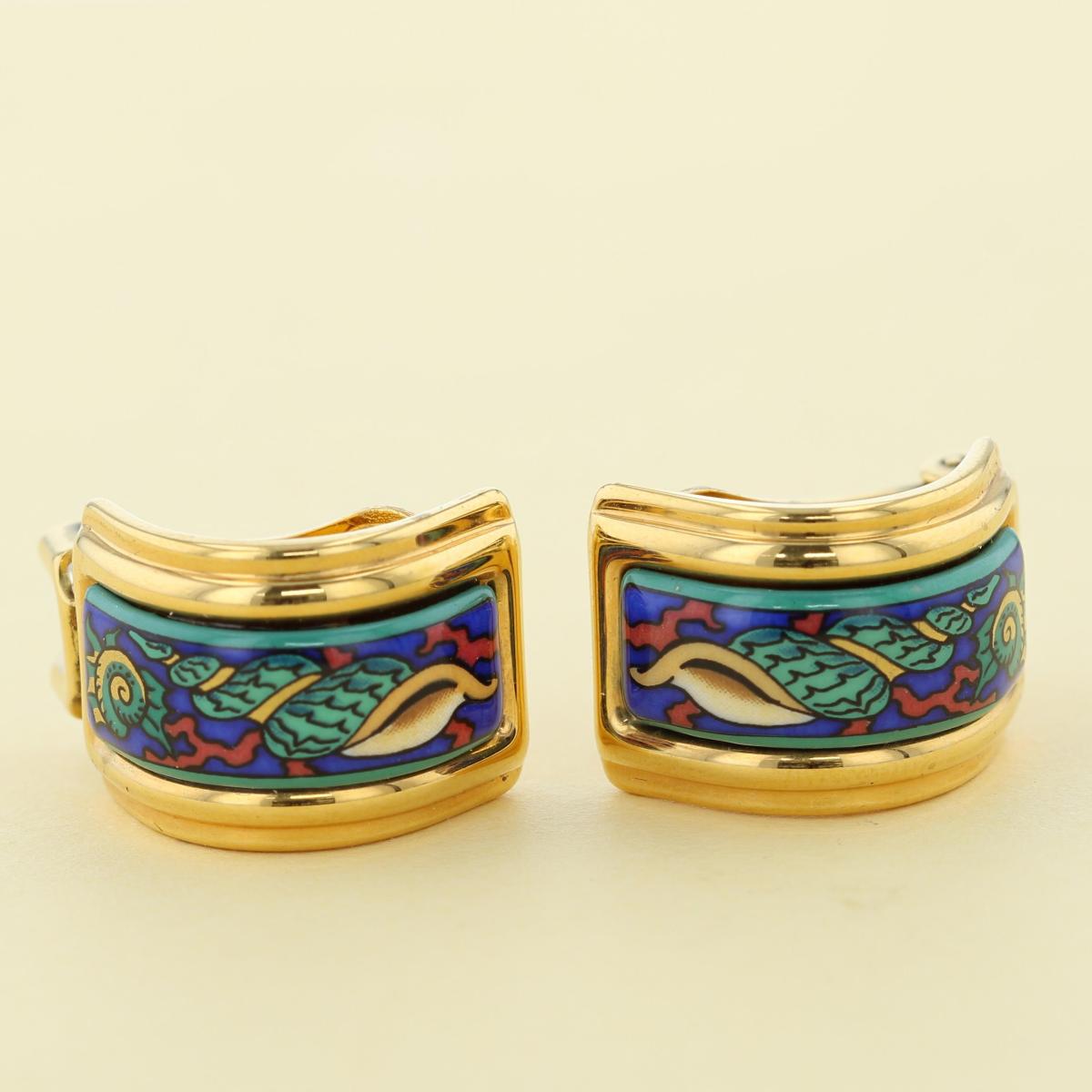 安い割引 エルメス 中古 Hermes 七宝焼き Used B Gold ゴールド ピアス イヤリング ブランドジュエリー イヤリング エマイユ レディースジュエリー アクセサリー Www Sigweb Cl