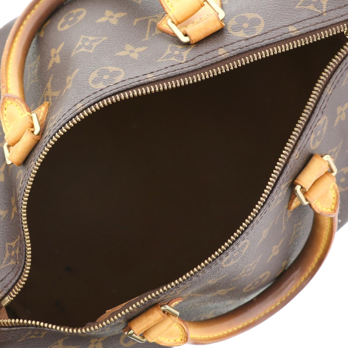 中古 Louis Vuitton ルイヴィトン スピーディ30 袋 ハンドバック モノグラム 褐色 M Ror Musiciantuts Com