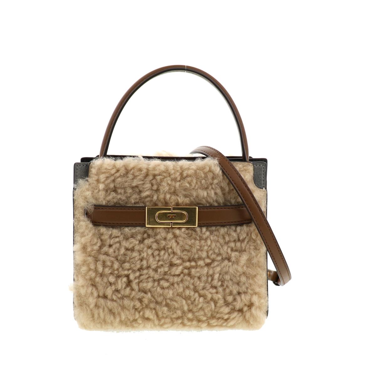 【最終値下げ】【即日発送・水曜定休日・木曜発送】【美品】【オススメ】TORY BURCH (トリーバーチ) リー ラジウィル プチ ダブルバッグ バッグ ハンドバッグ Camel/キャメル
