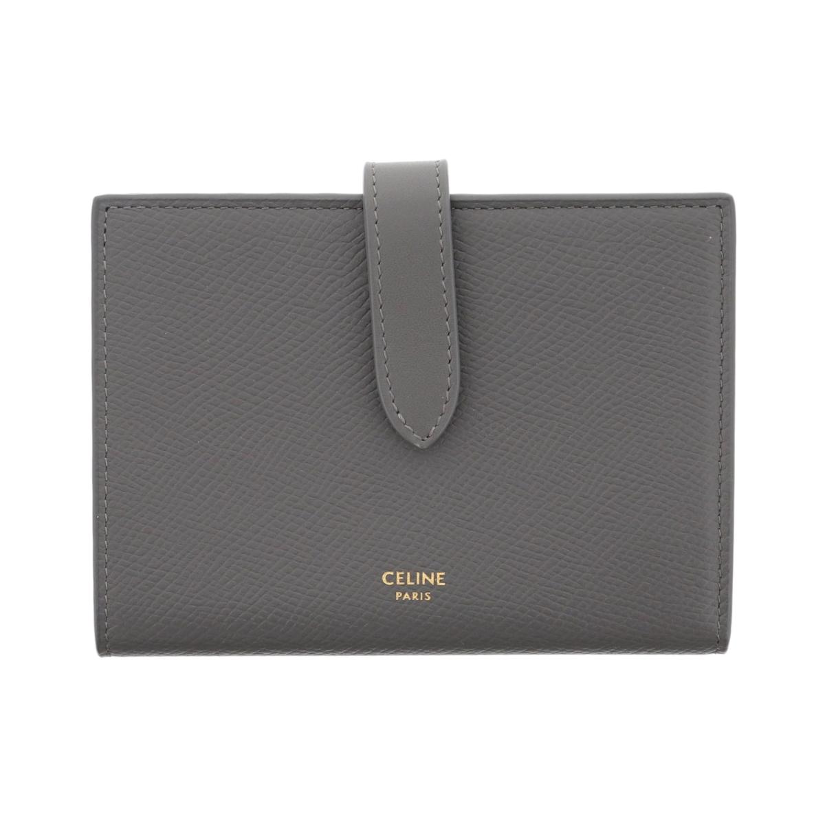 CELINE セリーヌ ストラップ マルチファンクション 二折り財布 グレージュ セリーヌ マルチファンクション ラージストラップ 二つ折り財布