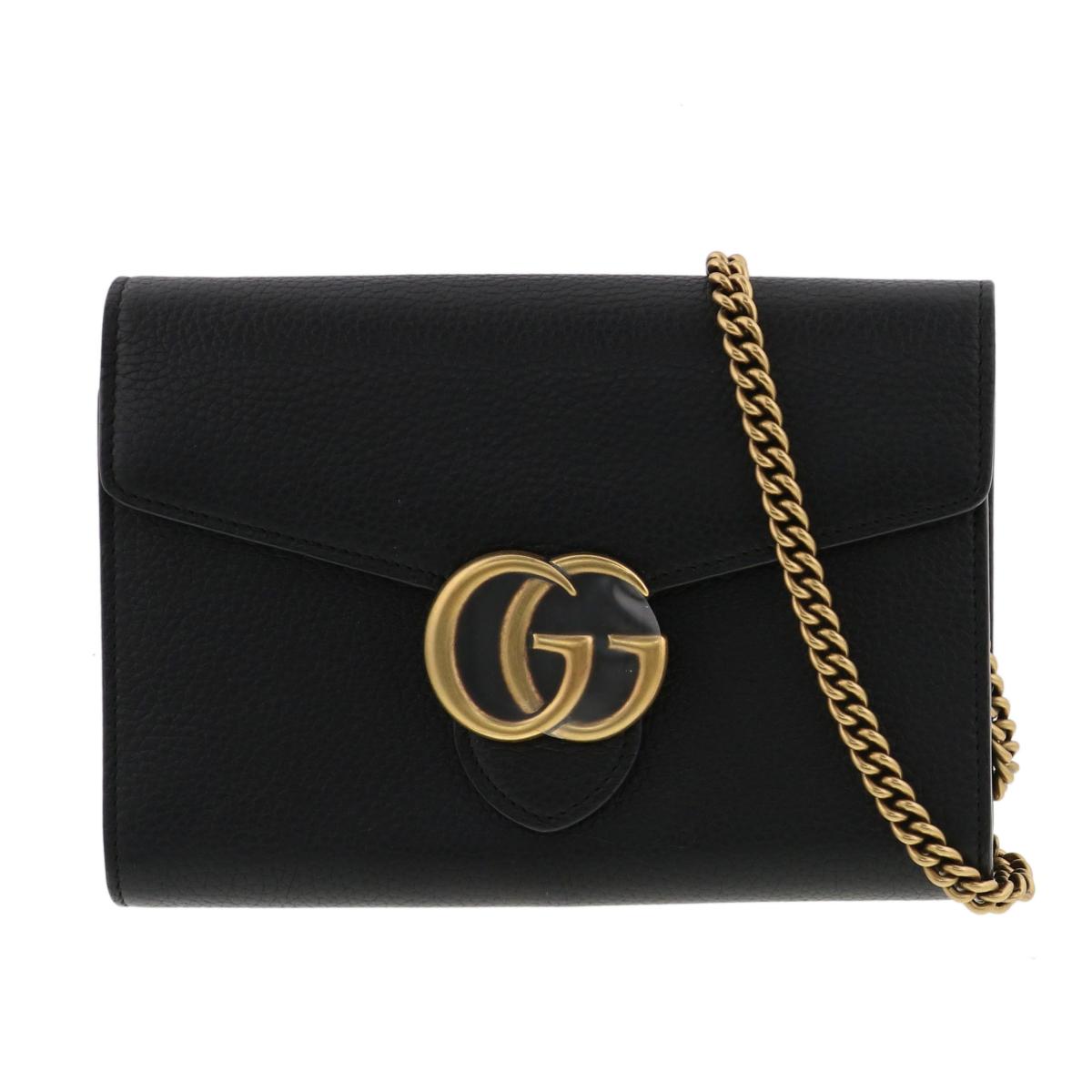 GUCCI 2way チェーンウォレット長財布ゴールド　インプリメ GUCCI(グッチ) 2WAY GGインプリメ ウォレット チェーン
