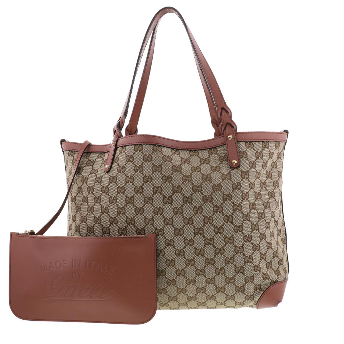 楽天市場】GUCCI グッチ 189669 トートバッグ GGキャンバス xレザー