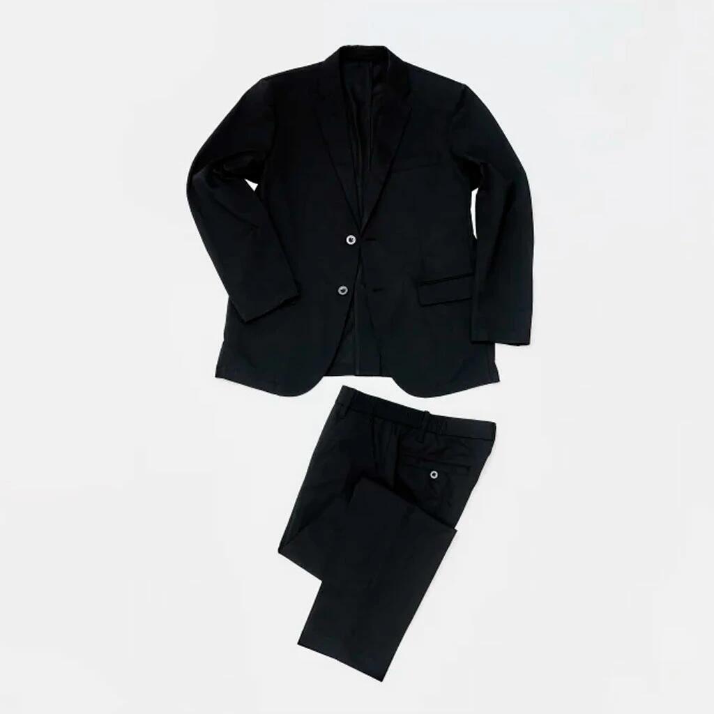 メンズ スーツ セット チョコザップ 動けるスーツ 黒 カジュアル