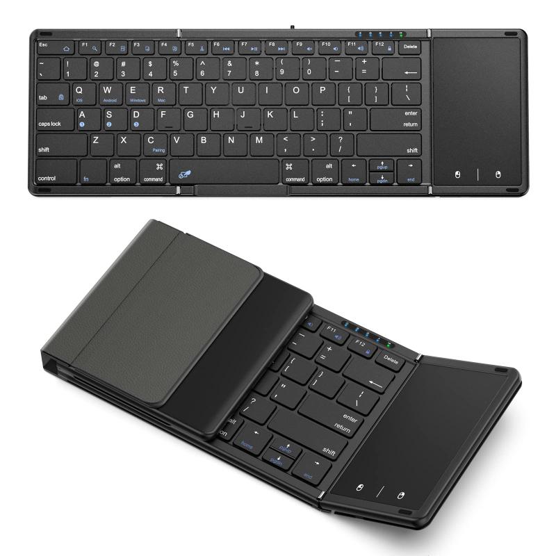 Omikamo キーボード ワイヤレス 折り畳み式 ipad キーボード Bluetooth タッチパッド付き 英語配列 フルサイズ 無線 マルチペアリング Android/iOS/Windows/Mac/Google対応 USB-C充電式 パンタグラフ