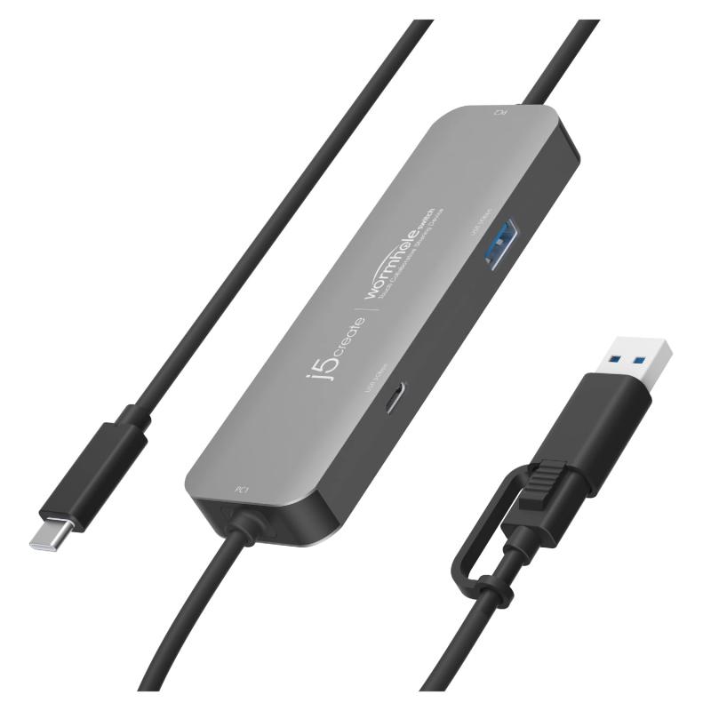 j5create 【VGP2026 金賞・企画賞ダブル受賞】USB-C リンクケーブル iPad iPhone ⇔ Windowsパソコン クロスリンクハブ iPad をWindowsPCの外部モニター化 高速簡単データ転送 ミラーリング表示 拡張表示