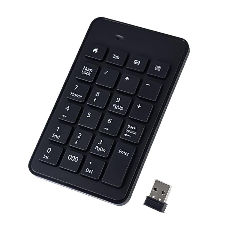 YFFSFDC USB-A テンキー2.4G テンキー ワイヤレス レシーバー付属 薄型 Tabキー付き 無線 ナンバーパッド 数字キーボード Windows/iOS/Android対応 ブラック（Bluetoothではありません）画像