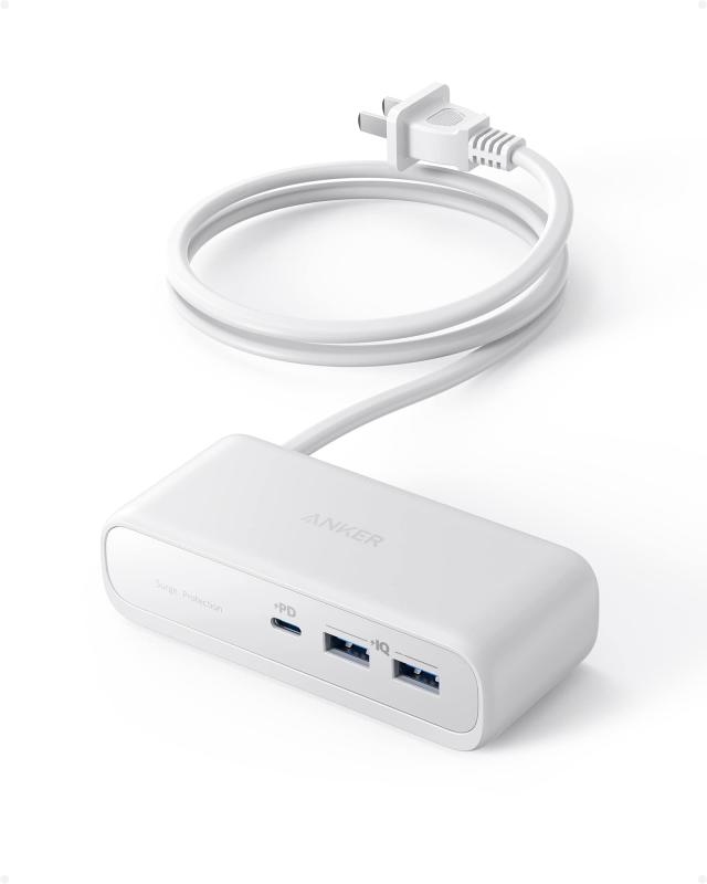 Anker 521 Power Strip（USBタップ 電源タップ コンセント差込口 3口 USB-C 1ポート USB-A 2ポート 延長コード 1.5m）【PSE技術基準適合/USB Power Delivery対応】 iPhone iPad Pr