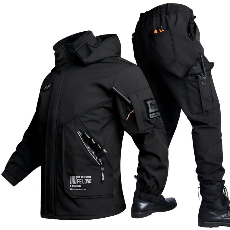 [Inkpoo] 山登り上衣 厚地の外套 メンズ 上下仕掛ける 冬服 裏起毛 アウトドア上衣 防寒 防風 耐久撥水 一般受け かっこいい 冷やりとした 今めかしい 体型覆いかぶせる スキーの板 ウォーキング御召しもの 魚釣り