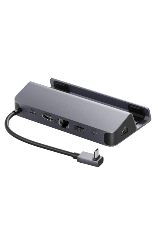 Anker USB-C こしき (6-インチ-1, For Game Console) Steam Deck 高速道路資料移らす 最大限度100W申し受ける USB PD相応う 4K (60サイクル) HDMI 2.0 界面 1Gbps イーサネットポート A界面 C界面