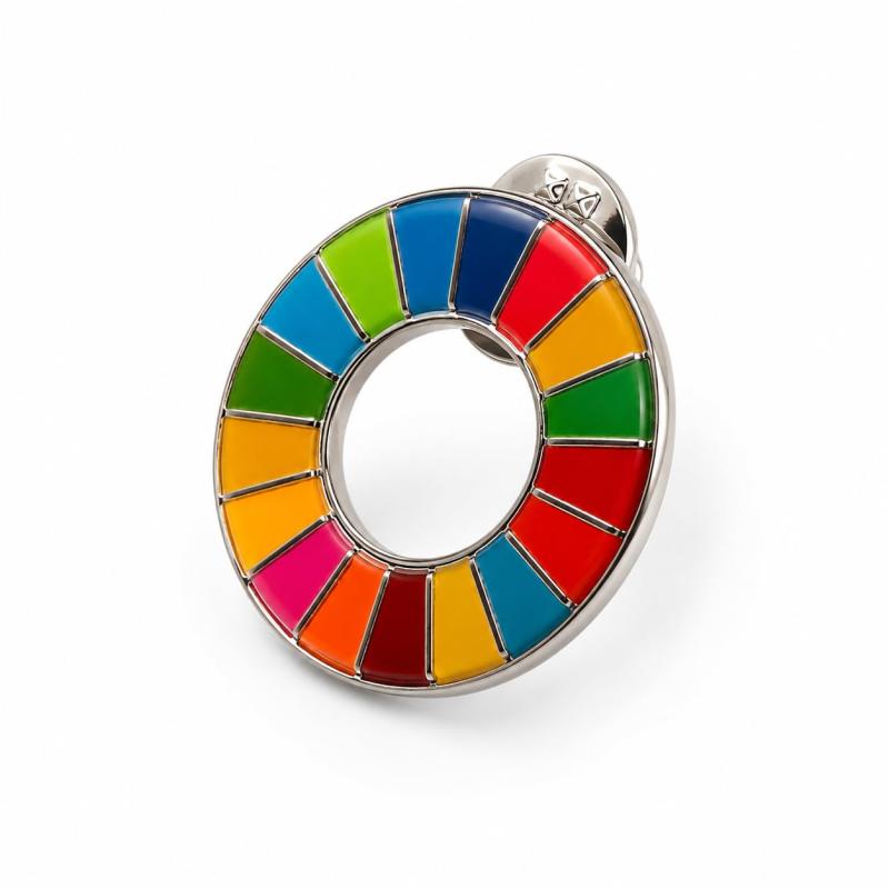 SDGs バッジ sdgsバッチ ピンバッチ 国連最新仕様 銀色 シルバー表面丸み仕上げ