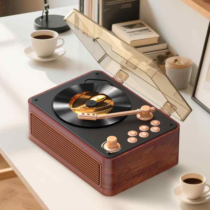Gueray CD電気蓄音機 レトロ Bluetooth傍受＆変速機 Y-02