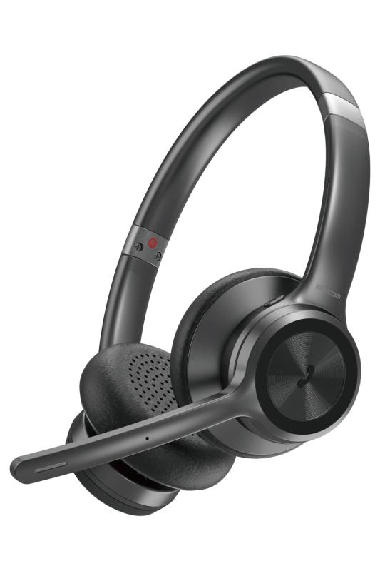エレコム ワイヤレスヘッドセット 【 Bluetooth/有線 】 ノイズリダクション機能付き ミュートボタン付き ブラック