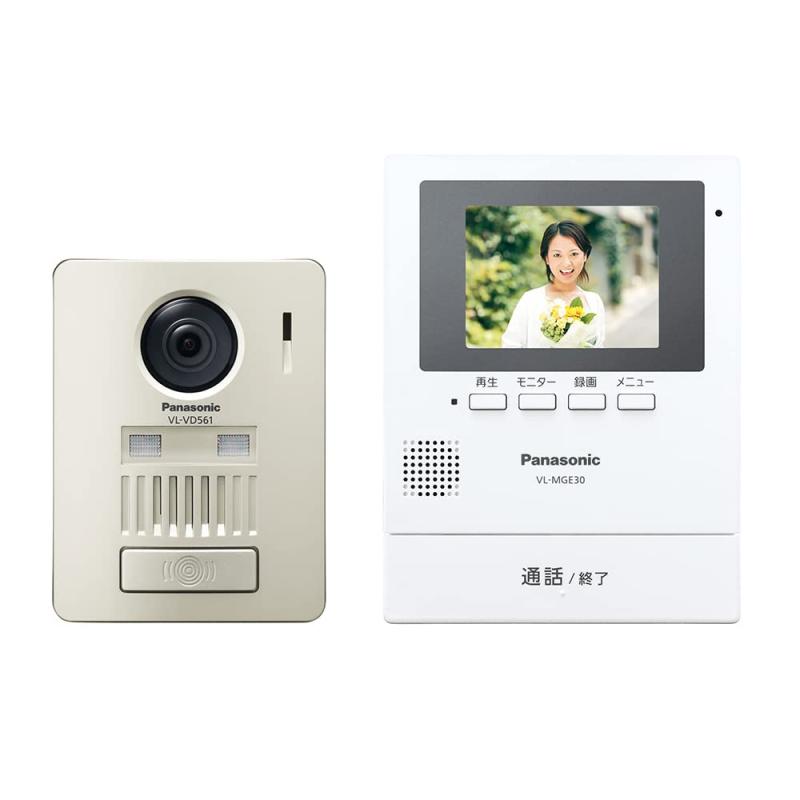 [パナソニック] テレビドアホン ワイヤレス 無線接続 電池式 録画機能 モニター 3.5型カラー液晶 玄関子機 広角レンズ LEDライト 簡単取付 配線工事不要 集合住宅 VL-SGE30KLA