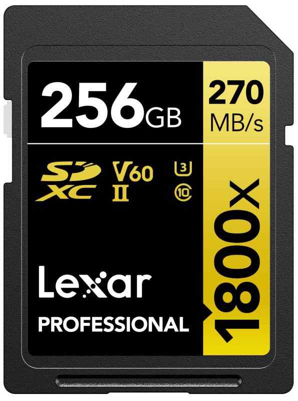 Lexar SDカード Professional 1800x SDXCカード 最大読込280MB/秒 書込205MB/秒 UHS-II Class 10 U3 V60 4K Ultra HD 動画撮影 国内正規品 (256GB) LSD1800256G-