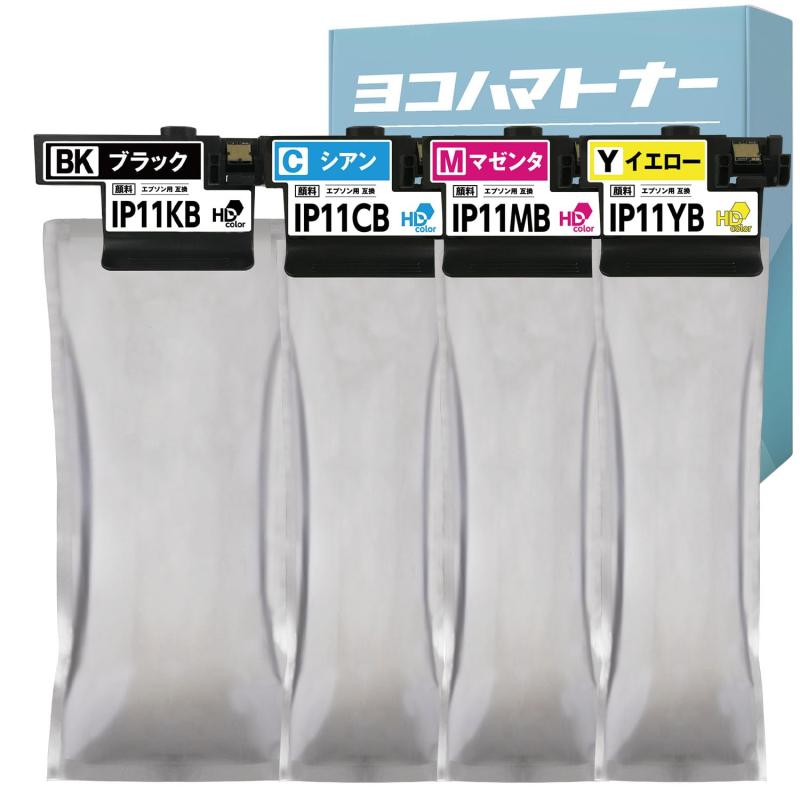 【横トナ】エプソン(EPSON)用 IP11B 取り替えっこインキ容器に並べる IP11B-4CL 4色書き割り 大静電容量 (L大きさ) えの具インキ 残量書きあらわす相応う 純然たる品と同静電容量 相応う機種: PX-M887F / PX-S887 書き割り認知的内容:IP11KB 黒いこと IP1