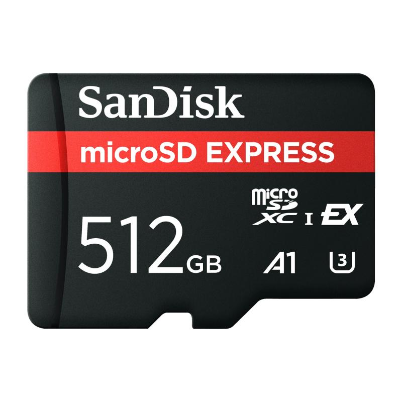 SanDisk 512GB microSD Expressカード - Nintendo-Switch 2で動作、最大880MB/秒の読み取り、最大650MB/秒の書き込み速度、220MB/秒の持続書き込み、 U3、C10 - SDSQXFN-512G-G