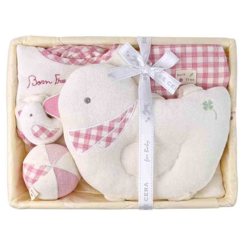 BECERA ベビーギフトセット 日本製 出産祝い 抱っこピローセット ベビー雑貨5点セット（抱っこピロー・スタイ・ガラガラ・ボール・汗取りパット）オーガニックコットン ビセラ製作所