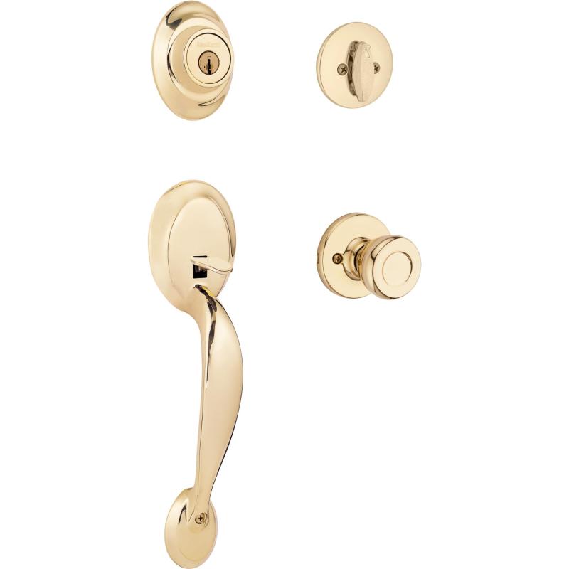 Kwikset Dakota Single Cylinder Handleset w/Tylo Knob featuring SmartKey インチ Polished Brass [並行輸入品]