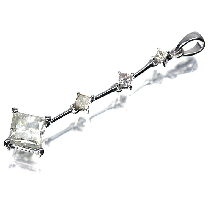 《DIAMOND》天然ダイヤモンド 特大1.00ct 上質脇石ダイヤ K18WG 超高級ペンダントヘッド ネックレス ダイヤ ジュエリー|RK宝石
