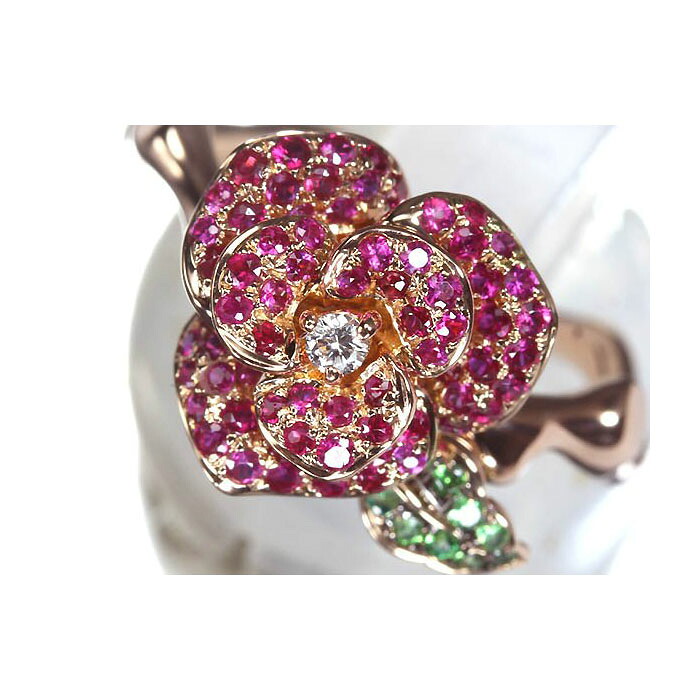 《Ruby》上質ルビー 総計0.67ct 上質ガーネット 上質ダイヤモンド K18ピンクゴールド 超高級リング 13号 リング 指輪 108,900円